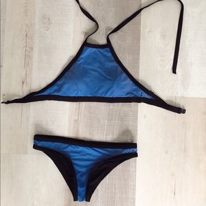 Dark blue halter bikini